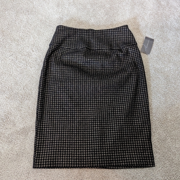 Black & gold houndstooth pencil skirt // XS - Picture 1 of 3